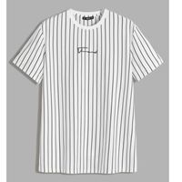 Men letter graphic striped tee m