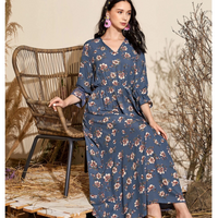 V-neck allover floral a-line dress xl