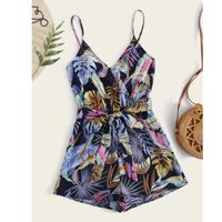 Surplice tropical print slip romp xs