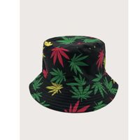 Men leaf pattern bucket hat