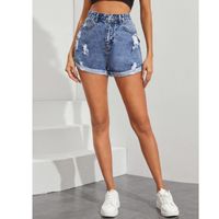 Ripped detail cuffed denim shorts xs