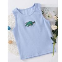 Dinosaur embroidery rib-knit tank top s