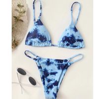 Tie dye triangle tanga bikini swimsuit m