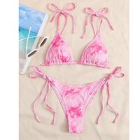 Tie dye rib knot detail bikini swimsuit s