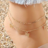 2pcs butterfly charm chain anklet