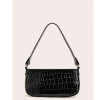 Croc embossed baguette bag