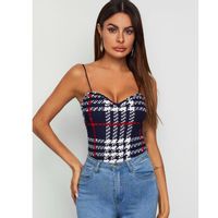 Form fitted plaid cami top s