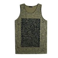 Men random graffiti tank top  green s