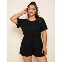 Plus lettuce edge tie front romper xl