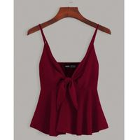 Tie front peplum cami top l