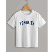 Letter graphic white tee s