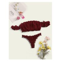 Frill trim bardot lingerie set s