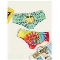 Mixed print tie dye panty set 2pack 