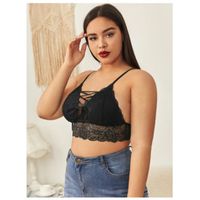 Plus lace-up floral lace bralette 1xl