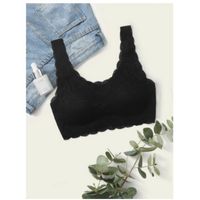 Floral lace scallop trim bra l