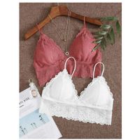 2pack floral lace bra set m