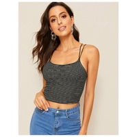 Criss-cross striped crop cami top s