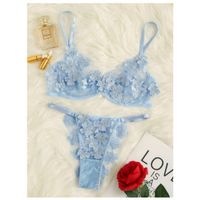 Applique lace underwire lingerie set l