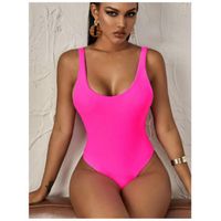 Neon pink one piece swimsuit s