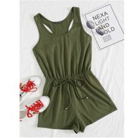 Knot waist racerback tank romper s