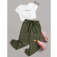 Destiny graphic tee & drawstring cargo joggers set s