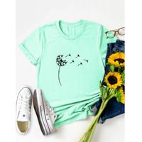 Dandelion print round neck tee xl