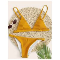 Textured triangle tanga bikini swimsuit m