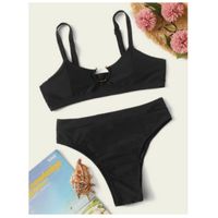 Adjustable strap high waisted bikini swimsuit m