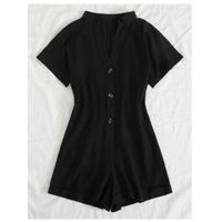Button front batwing sleeve romper xs