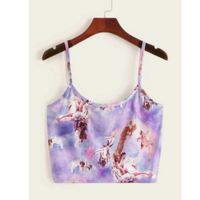 Renaissance print cropped cami top m