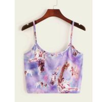 Renaissance print cropped cami top m