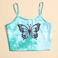 Tie dye butterfly print cami top m