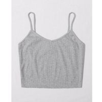 Rib-knit crop cami top m