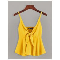 Tie front peplum cami top l