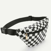 Zipper front gingham fanny pack