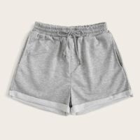 Rolled french terry drawstring shorts s