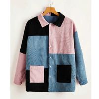 Patchwork oversized corduroy overshirt l