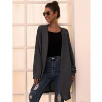 Solid open front oversized cardigan l