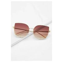 Gold frame brown cat eye stylish sunglasses