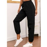 Drawstring waist flap pocket side cargo pants m