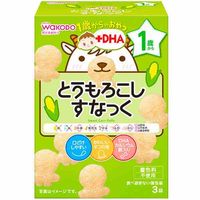 Wakodo snacks for ages 1+ sweet corn puffs (3 bags x 4g)