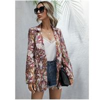 Paisley and floral print lapel collar blazer