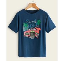 Car and letter graphic tee l