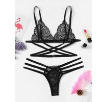 Criss cross ladder cut-out lingerie set s