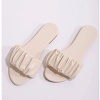 Ruched decor slide sandals eur38