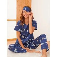 Cartoon graphic pj set & eye cover s