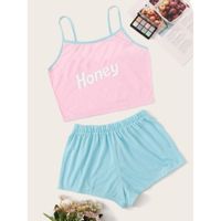 Letter graphic cami pajama set