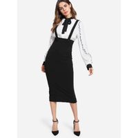 Shein slit back pencil skirt with strap l