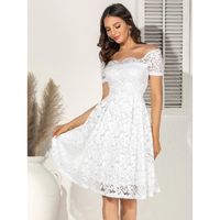 Off shoulder lace overlay midi dress xl