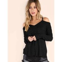 Shein waffle knit cold shoulder t-shirt m